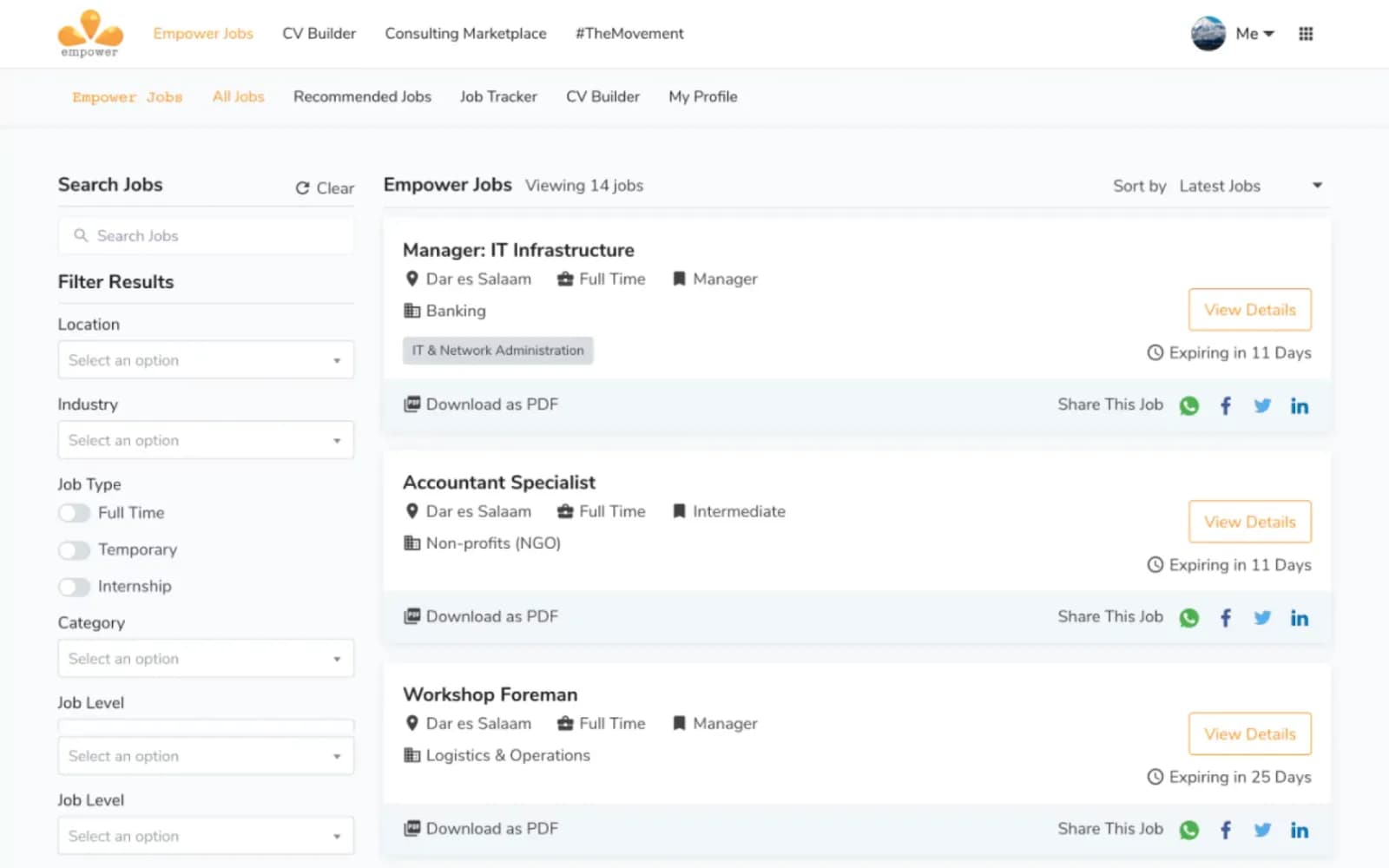 Empower - A jobs platform and career tooling for a pan-African human capital specialist