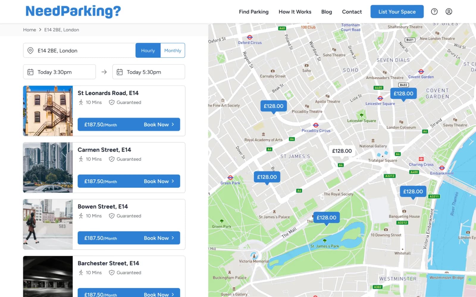Need Parking - A parking space marketplace taken from discovery to launch