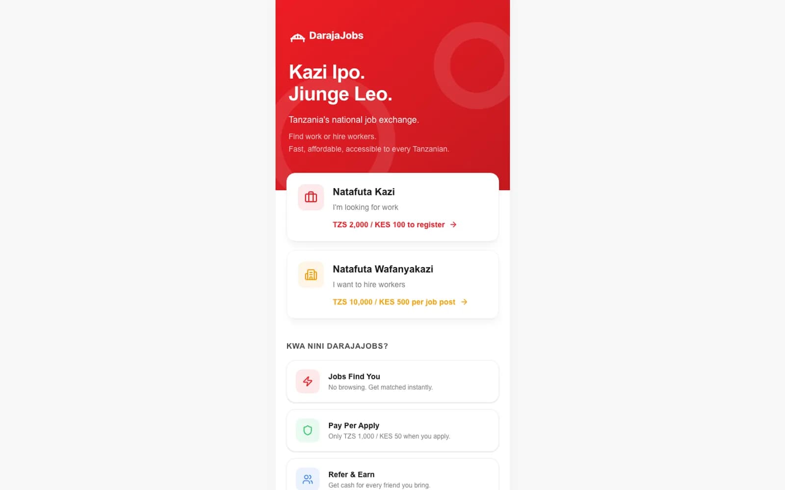DarajaJobs - product overview
