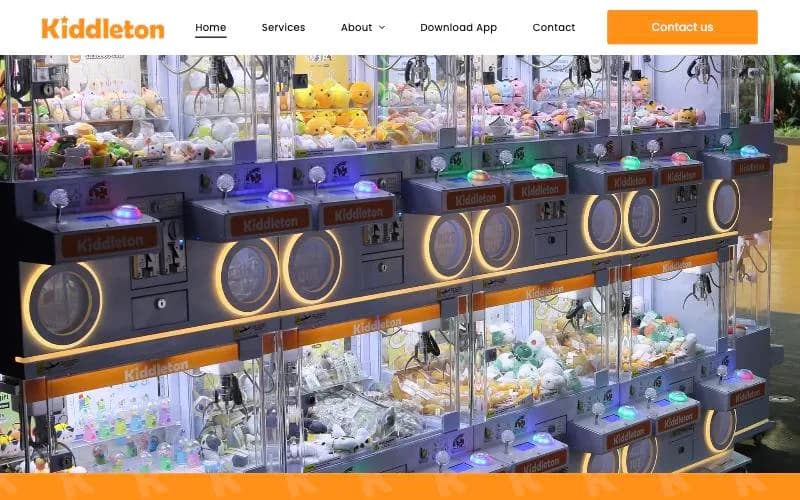Kiddleton - A free-play web app, website management and email marketing for a claw machine operator