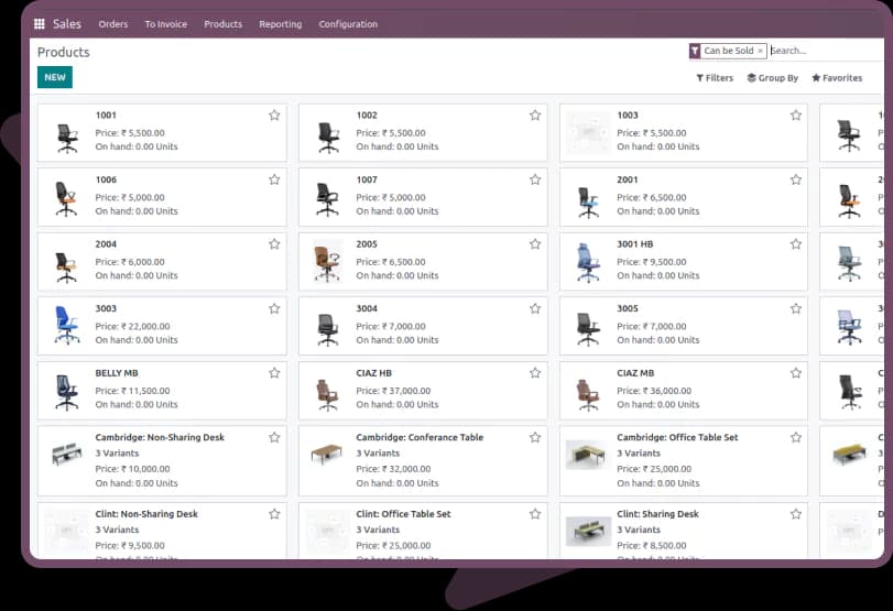 Data migration of product categories, SKUs, inventory, and employee data