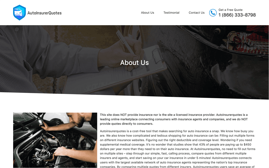 Auto Insurer Website - screen 4