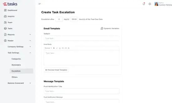 eTasks - screen 1