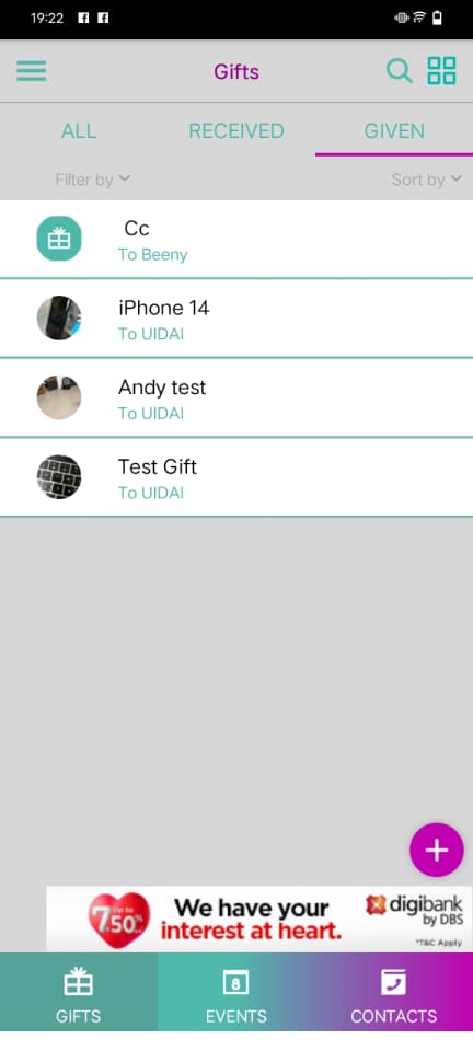 GiftLog - screen 2